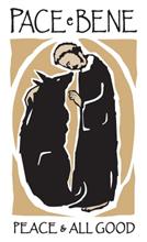 Gambar St. Fransiskus memberkati serigala Gubbio lambang perdamaian antarsesama makhluk ciptaan Tuhan