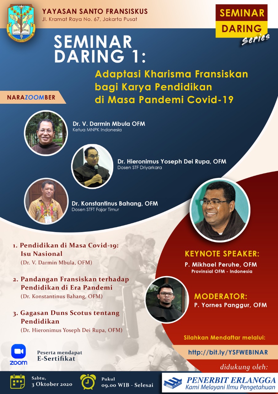 Seminar Daring - Adaptasi Kharisma Fransiskan bagi Karya Pendidikan di Masa Pandemi Covid-19
