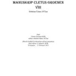 Manuskrip Cletus Groenen Buku ke-8