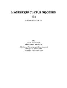 Manuskrip Cletus Groenen Buku ke-8